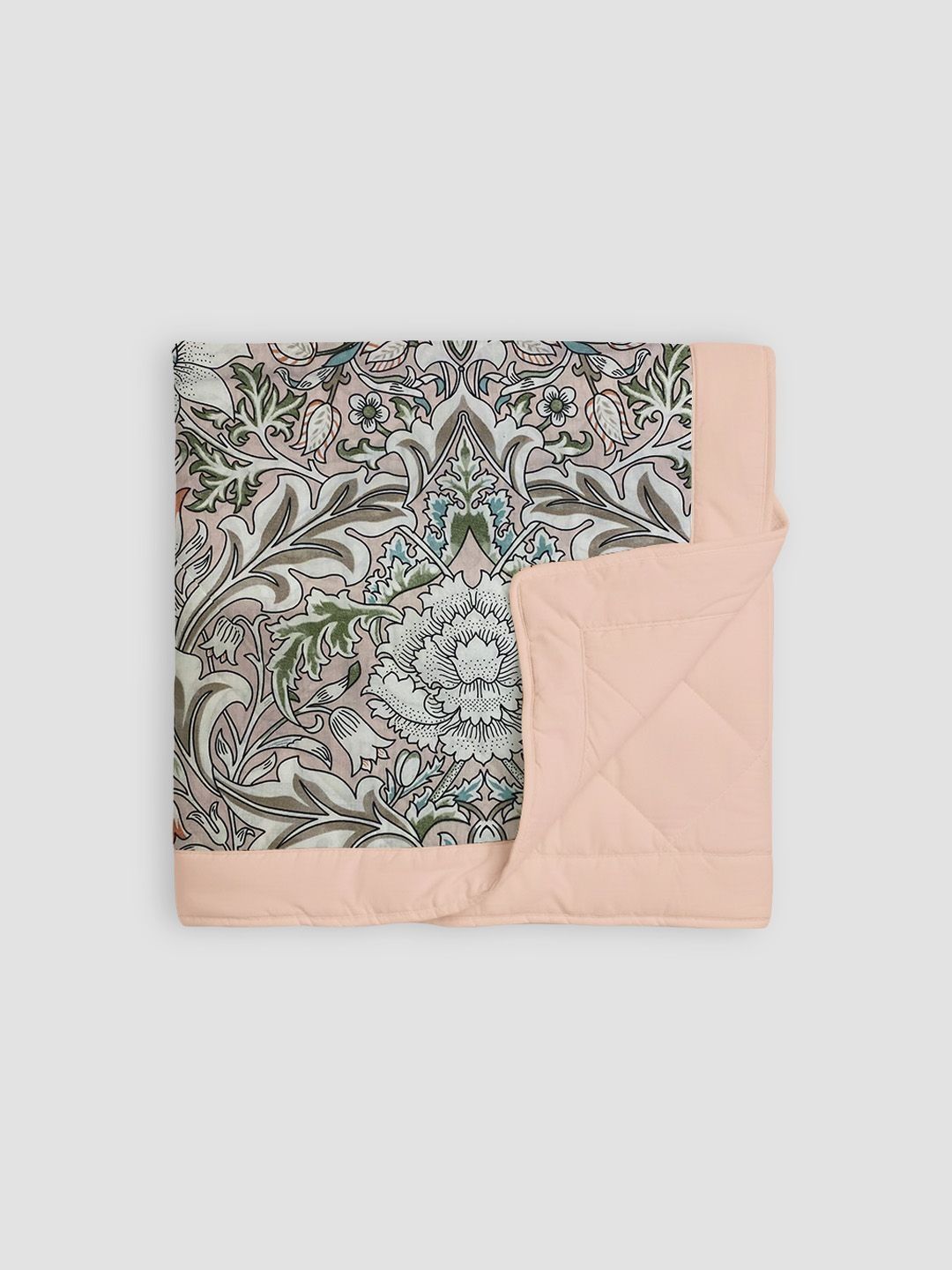 Linen Home Damask Pink & Brushed Rose Reversible AC Blanket Double Size-image-48
