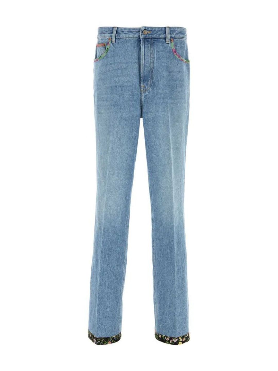 Valentino Blue Floral Trim Jeans-picture-18