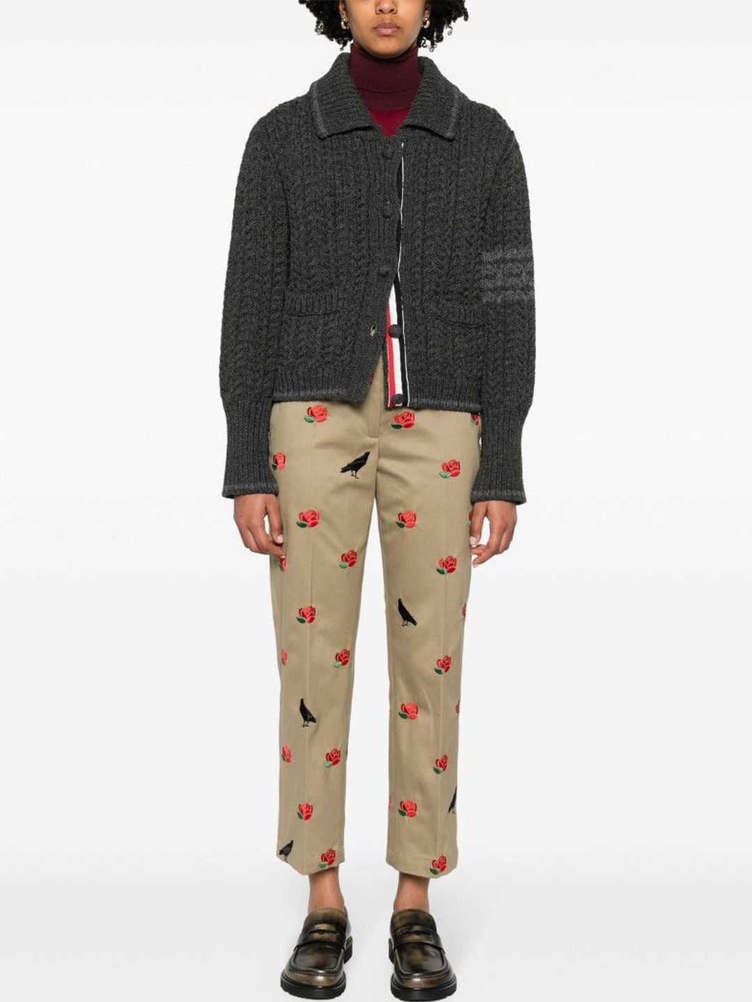 Thom Browne Brown Mid-Rise Tailored Twill Trousers-image-41