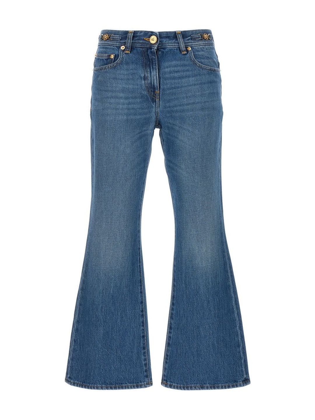 Versace Navy Blue Flared Jeans-image-13