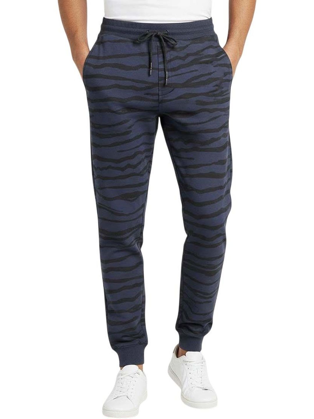 Cavalli Class Navy Blue Lined Sporty Logo Trousers-picture-42