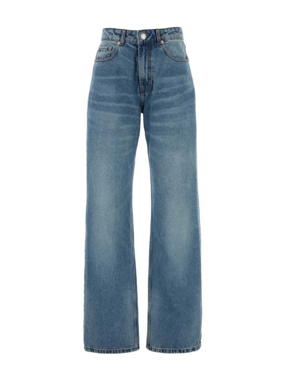 Ami Paris Blue Cotton Large Fit Jeans-image-3