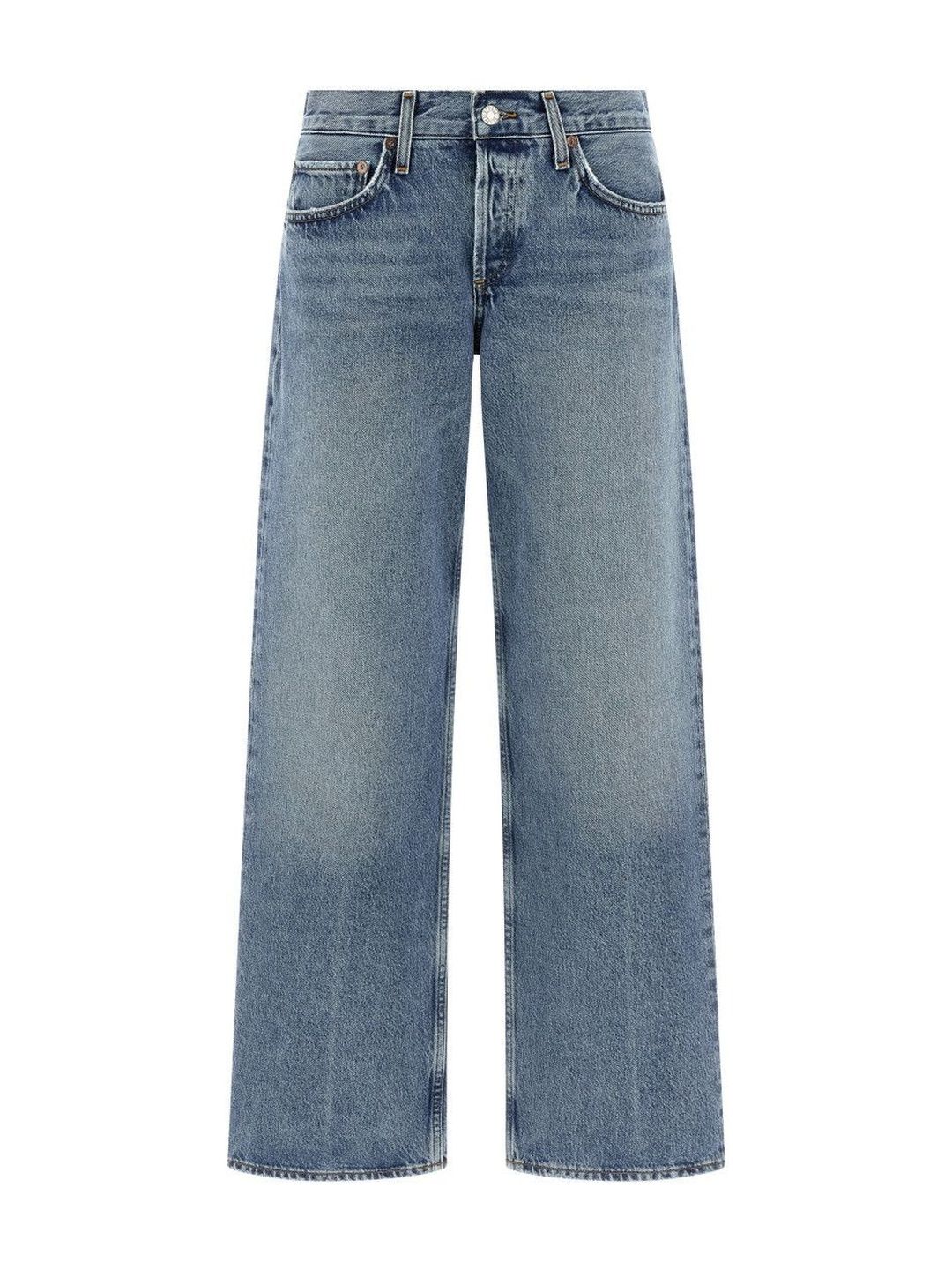 AGOLDE Light Blue Low Rise Loose Jeans-picture-14