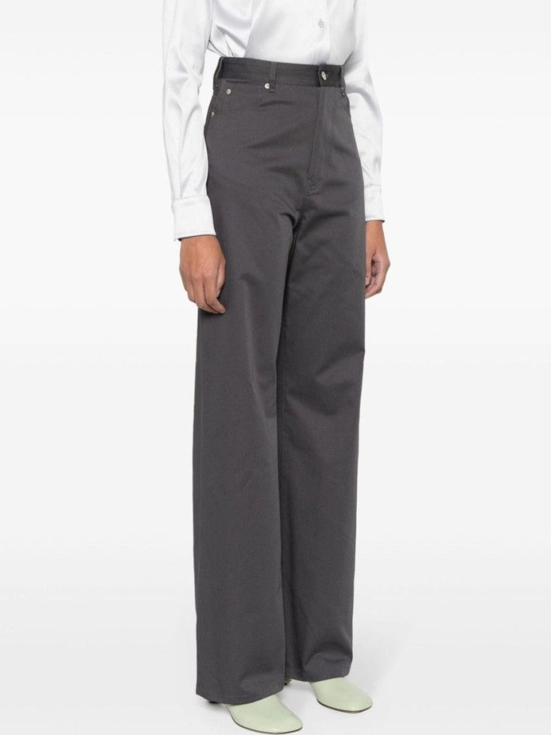 LOEWE Grey High-Waisted Cotton Trousers-picture-55