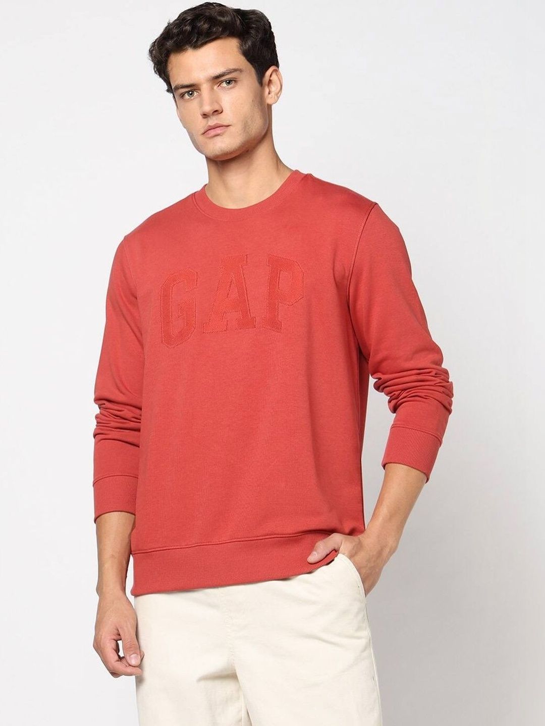 GAP Embroidered Cotton Round Neck Regular Pullover Sweatshirts-picture-55