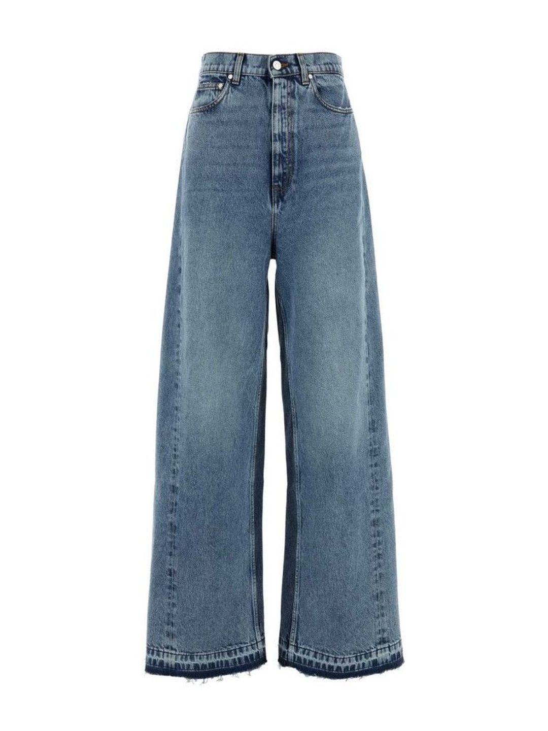 Stella McCartney Blue Two-Tone Wash Slouchy Straight Leg Jeans-image-25