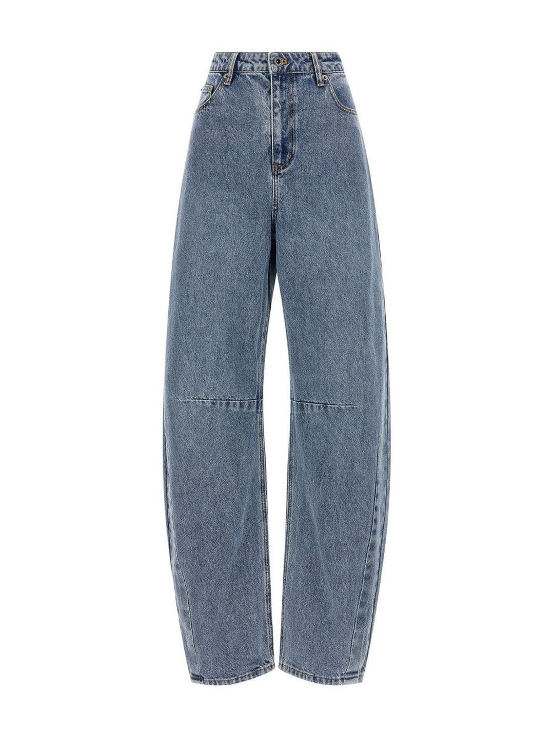 Self-Portrait Blue Barrel Leg Jeans-image-0