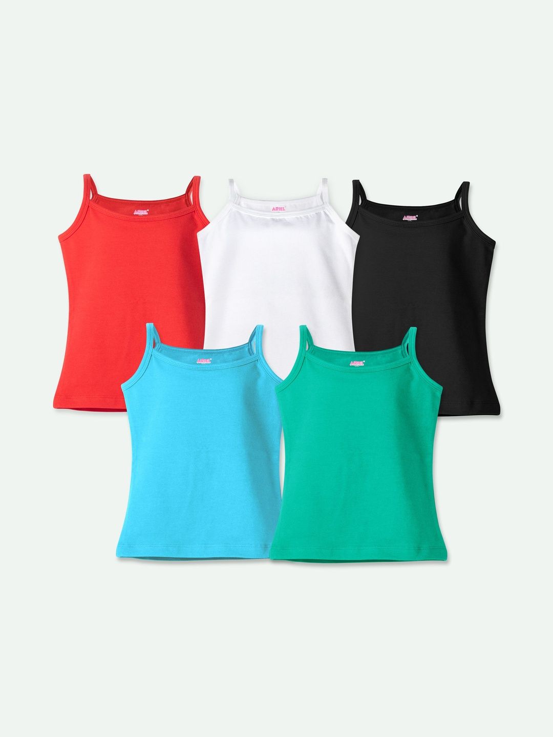 ariel Pack of 5 Cotton Non Padded Camisoles-picture-31