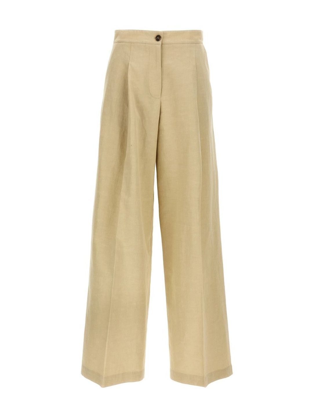 Yves Salomon Beige Linen Trousers-image-0