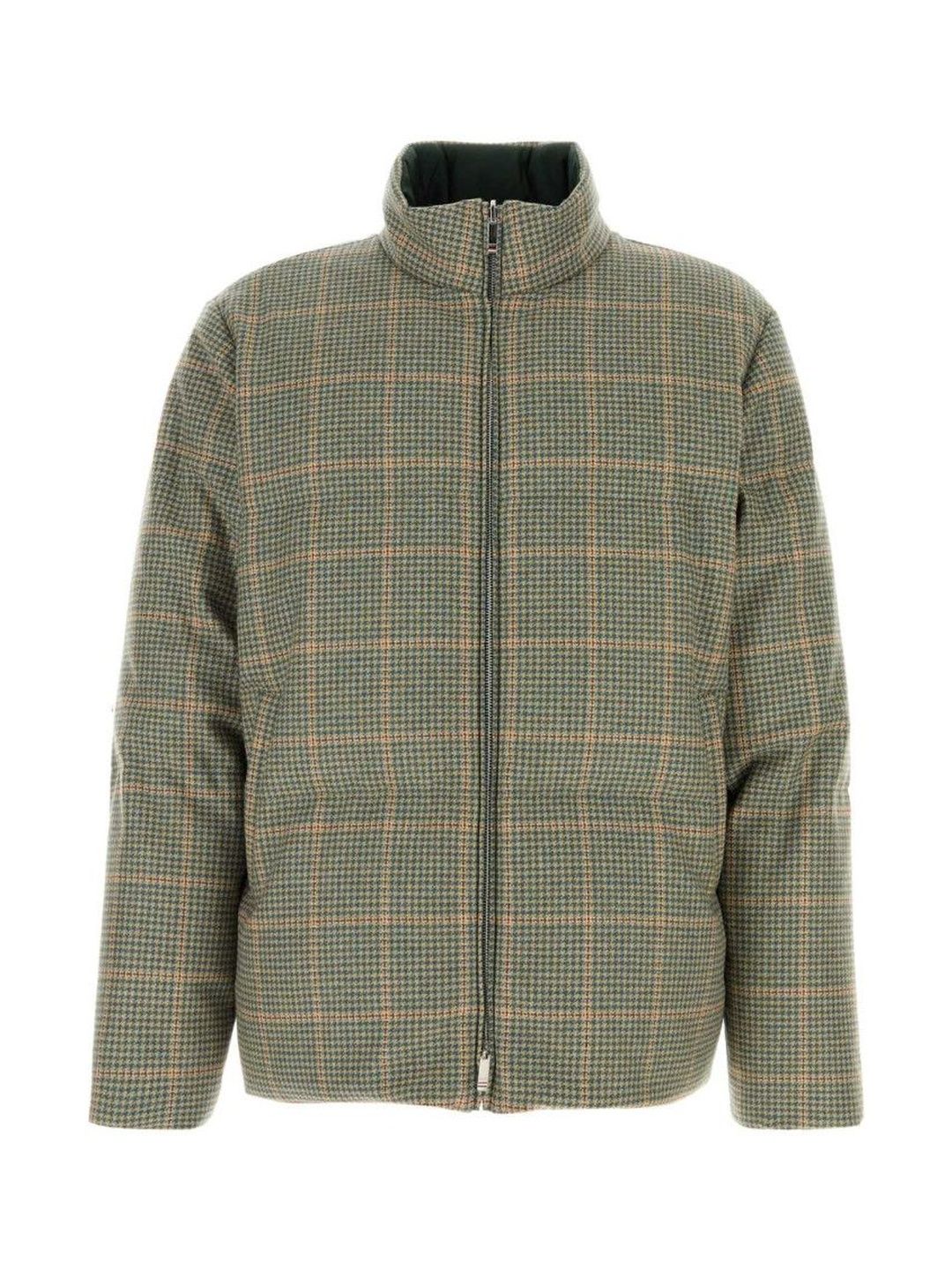 Thom Browne Green Embroidered Wool Reversible Down Jacket-picture-28