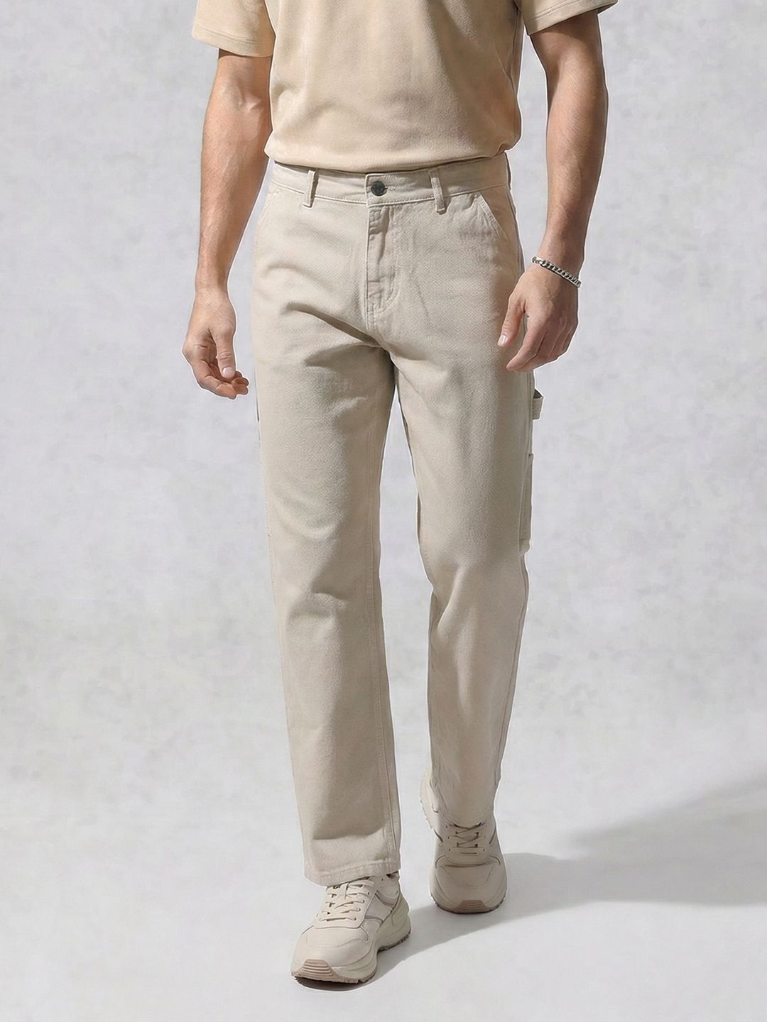 WROGN Men Loose Fit Pure Cotton Mid-Rise Jeans-picture-16