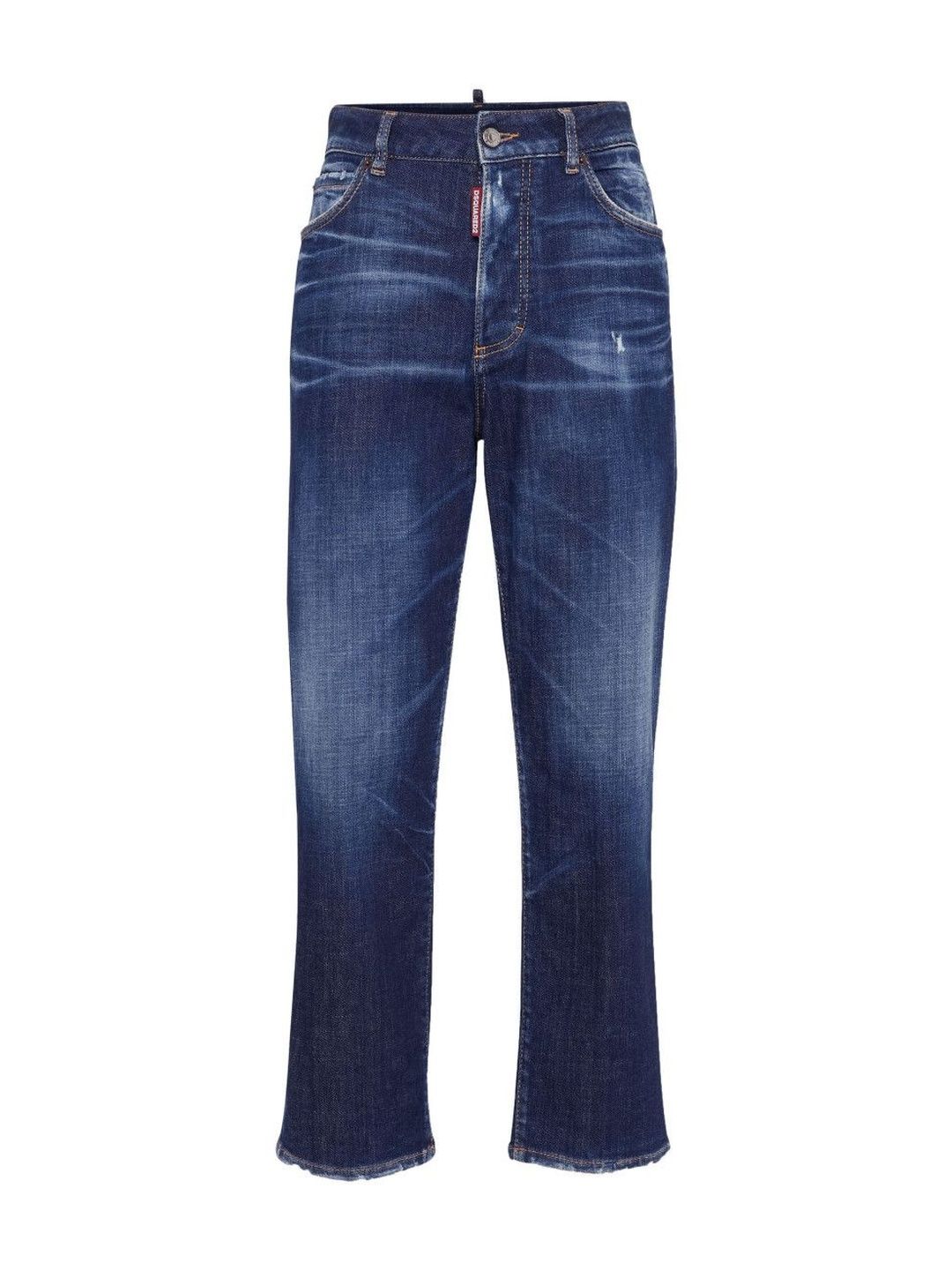 Dsquared2 Navy Blue Faded Straight-Leg Jeans-picture-45