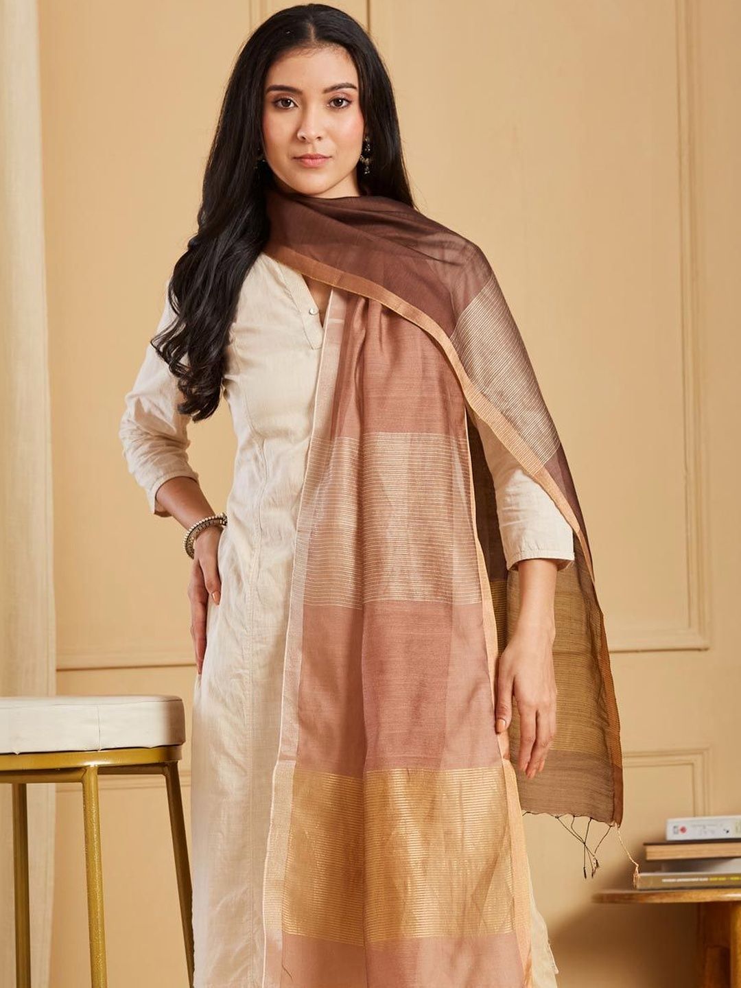 Fabindia Men Woven Design Stole-picture-16