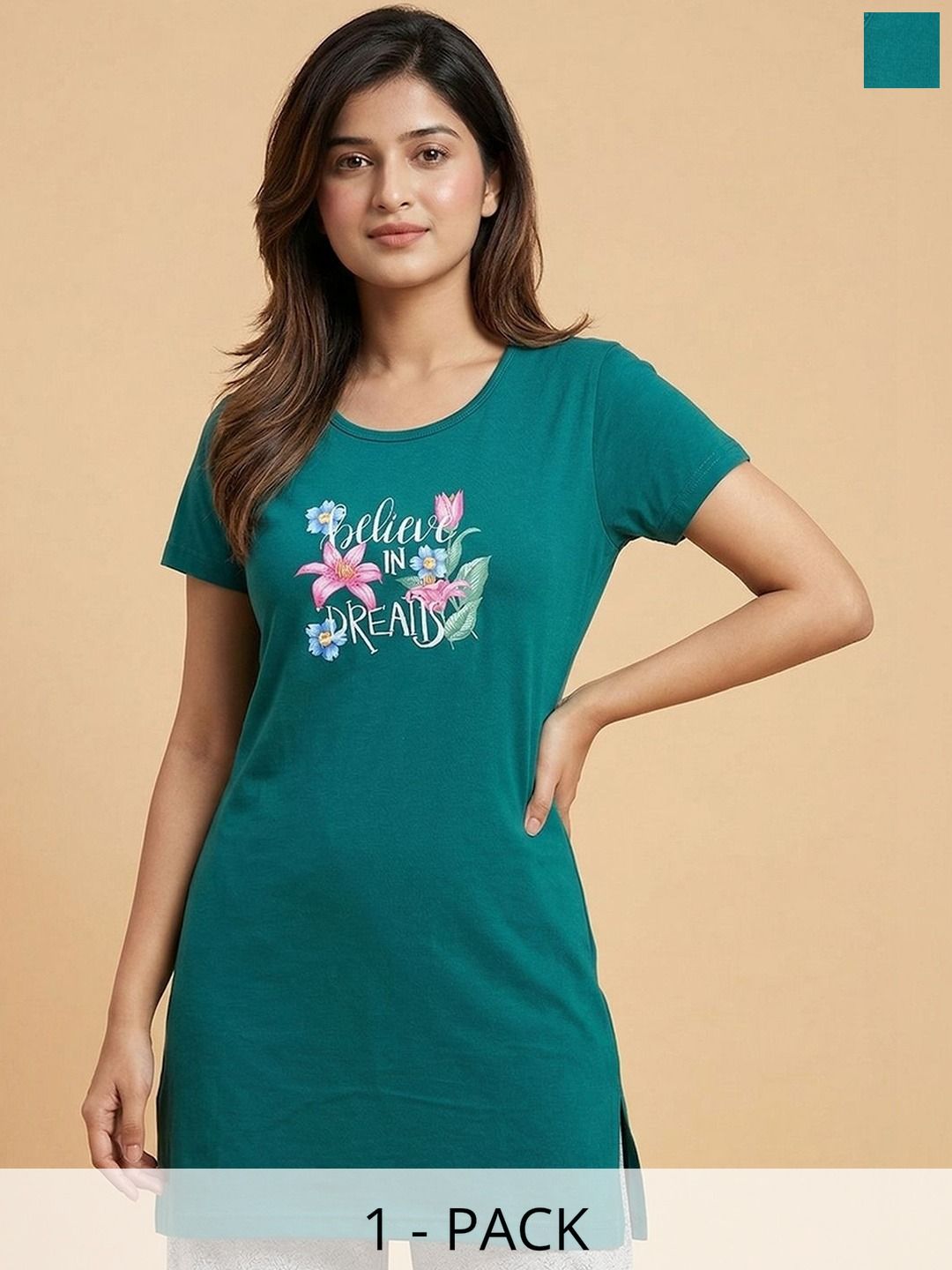 VERO AMORE Pack Of 2 Printed Round Neck Lounge Tshirts-picture-43