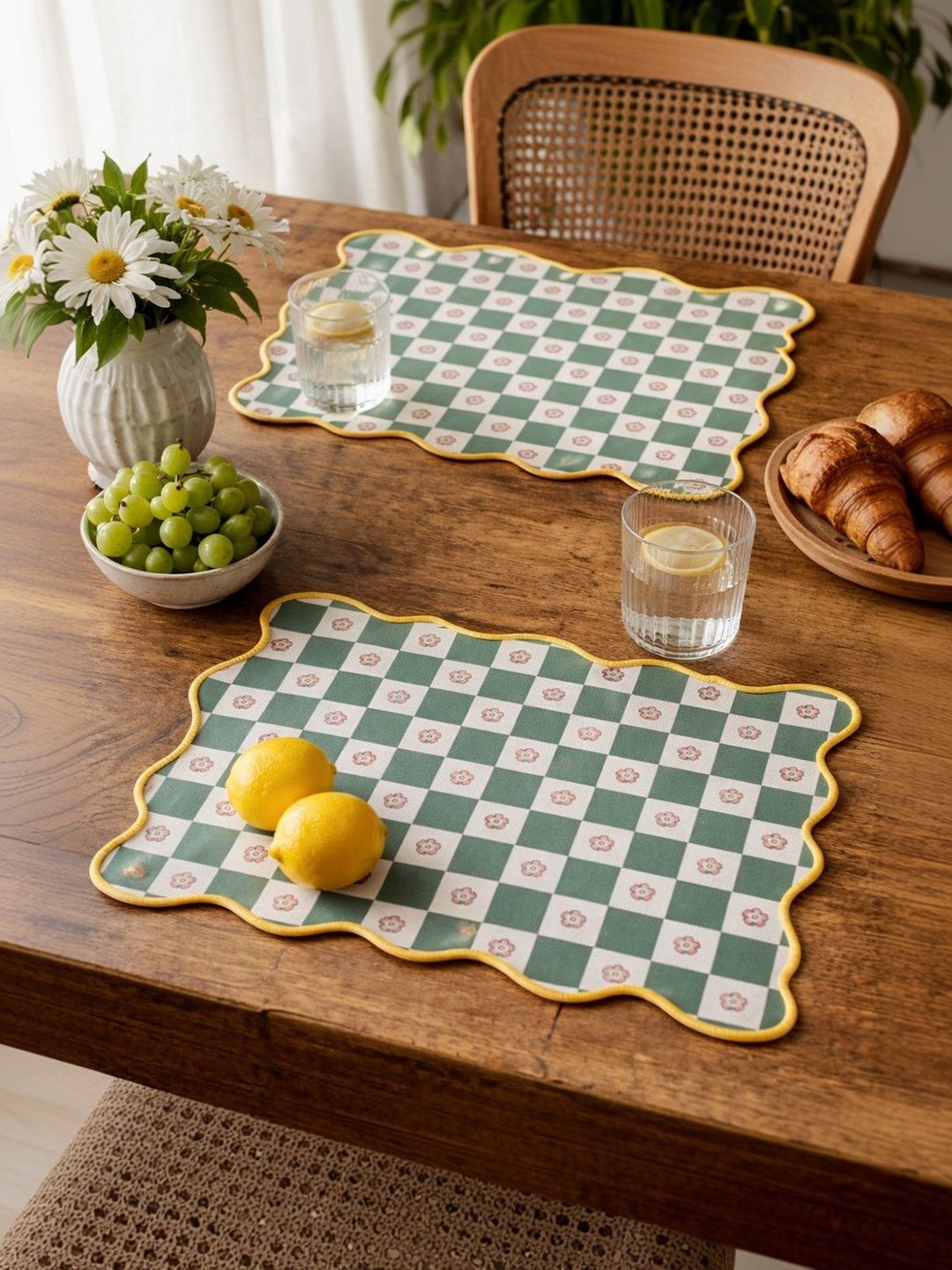 Chumbak White & Green 2-Pcs Printed Table Placemats-picture-30
