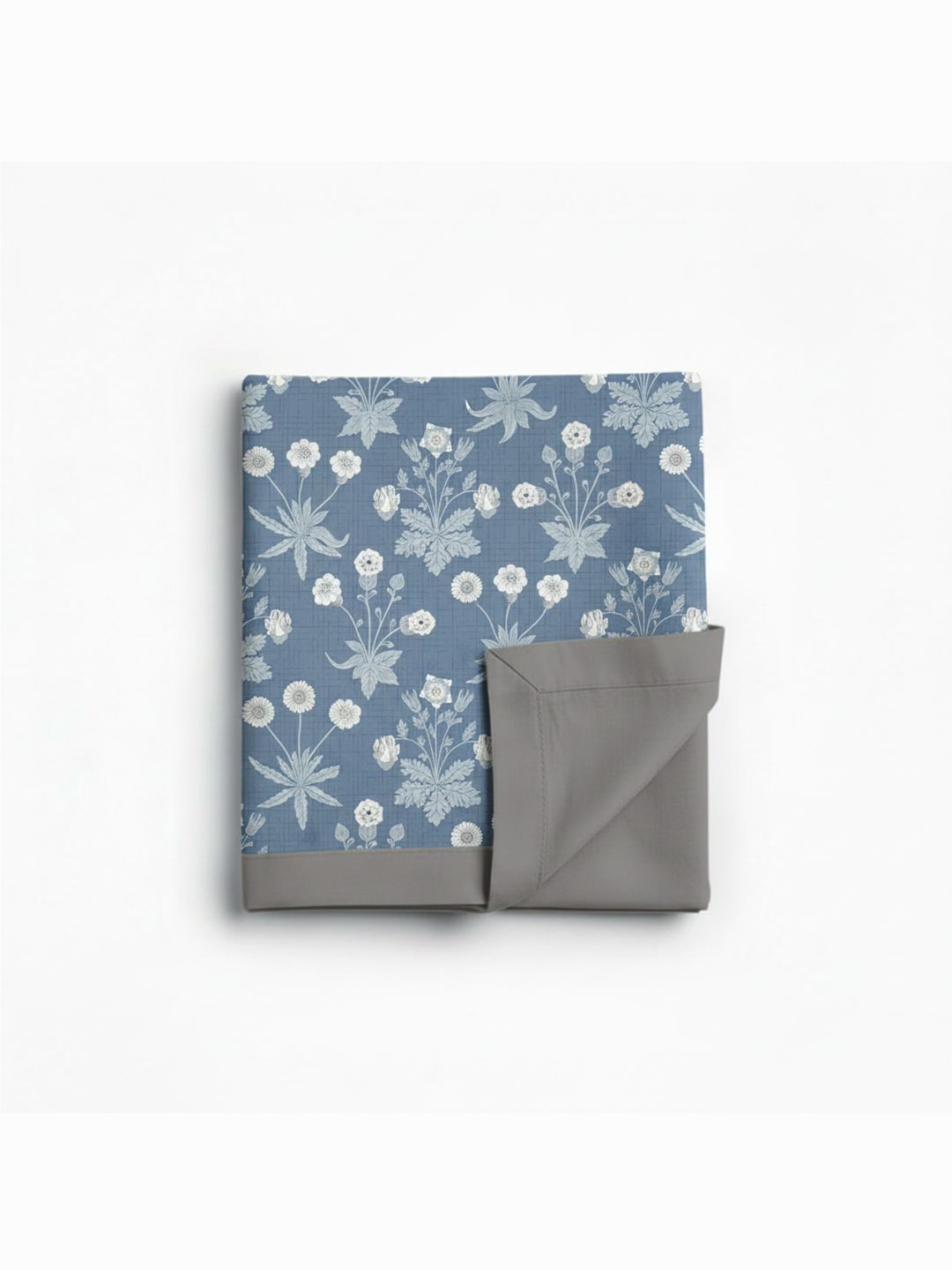 Linen Home Nora Floral Blue & Sand Shell Reversible Dohar Single Size-image-7