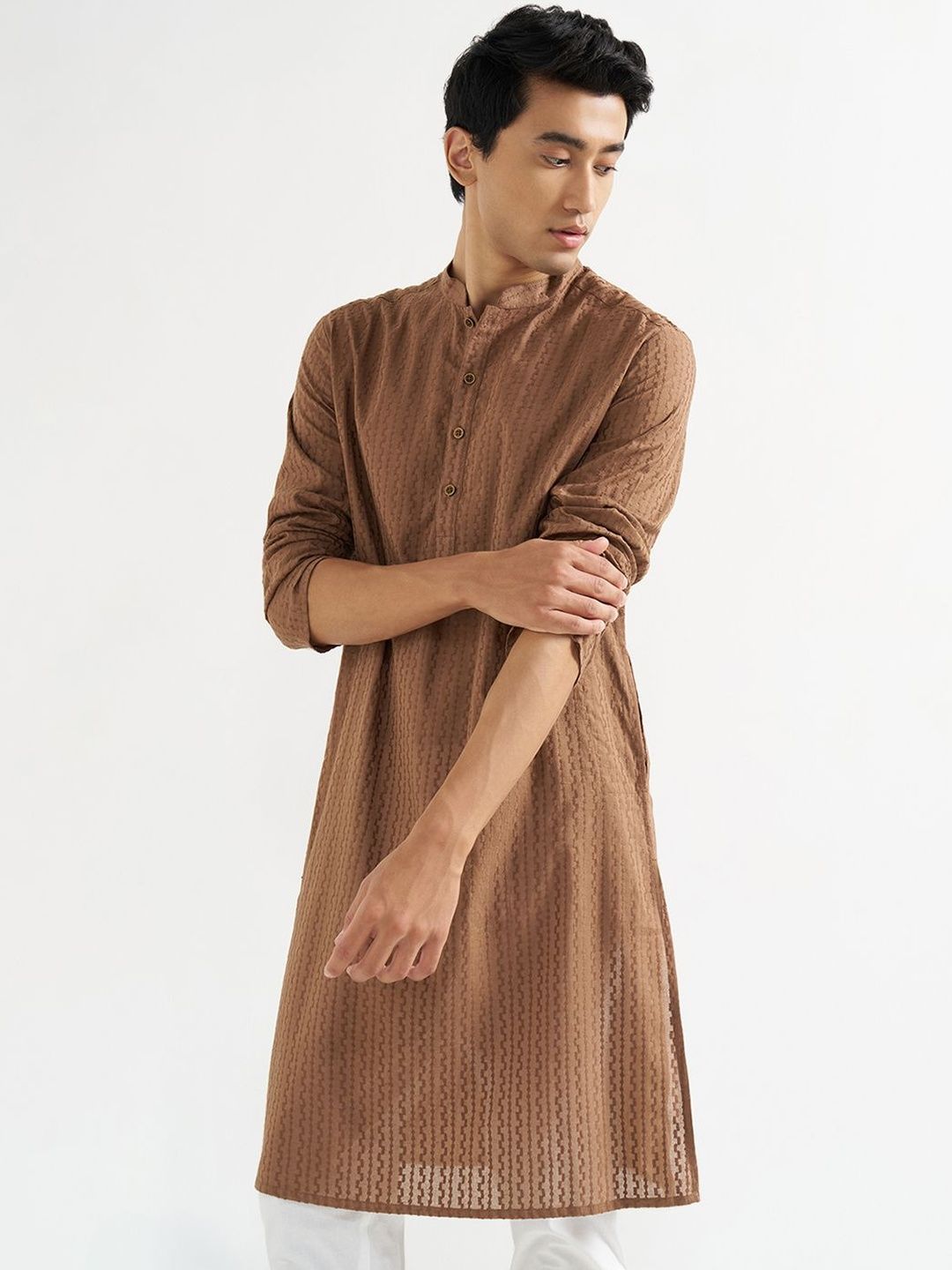 indus route by Pantaloons Men Dobby Kurta-picture-15