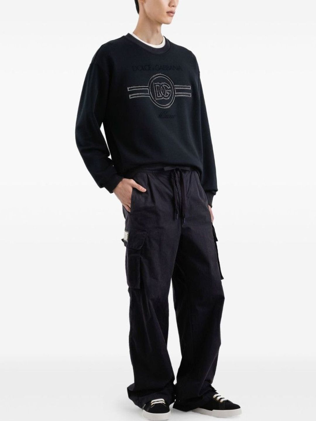 Dolce & Gabbana Navy Blue Crewneck Logo Sweatshirt-image-42