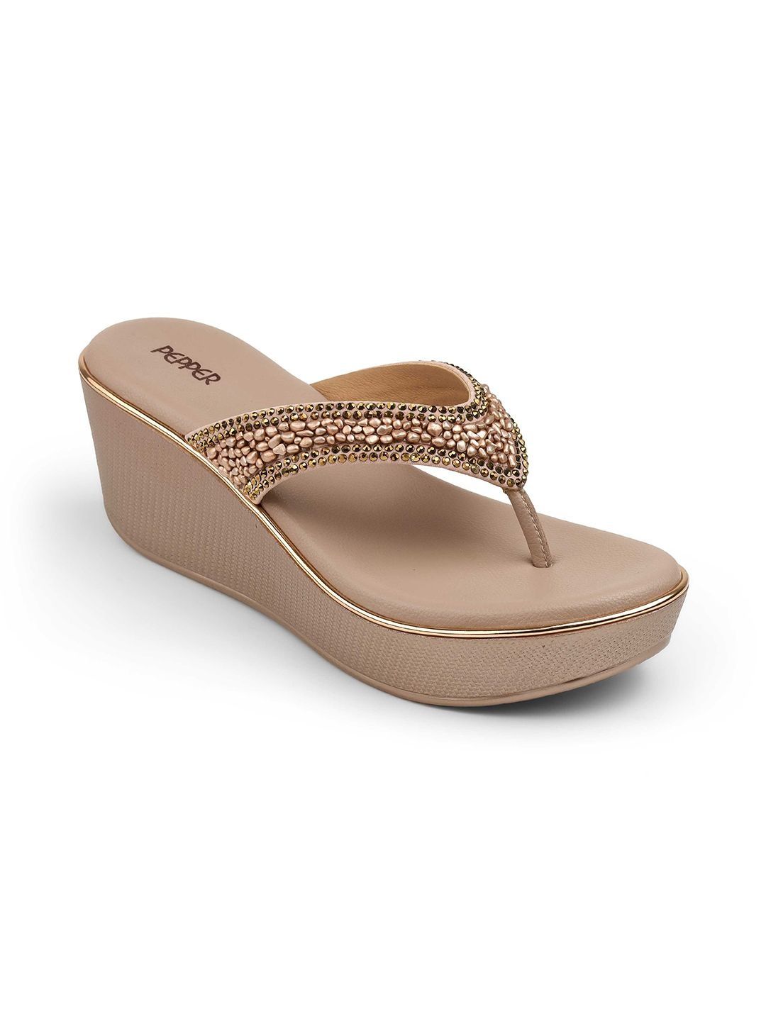 PEPPER Embellished PU Party Wedge Sandals-picture-30