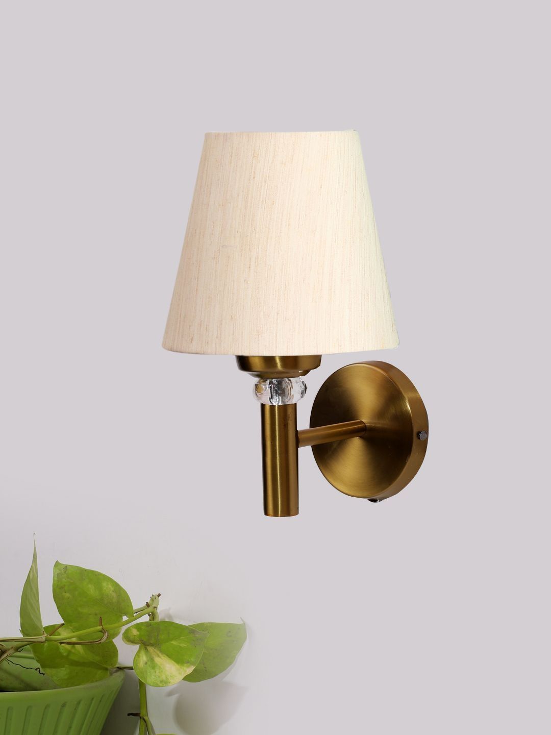 Aura Off White & Beige Textured Metal Contemporary Frustum Shaped Wall Lamp-picture-29