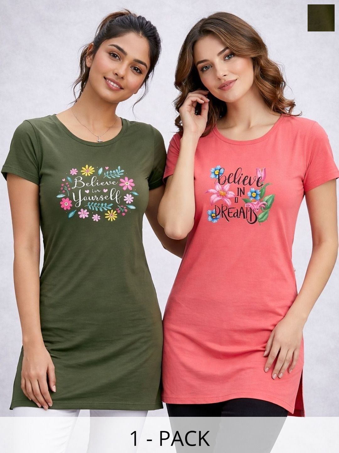 VERO AMORE Pack Of 2 Printed Round Neck Lounge Tshirts-image-18
