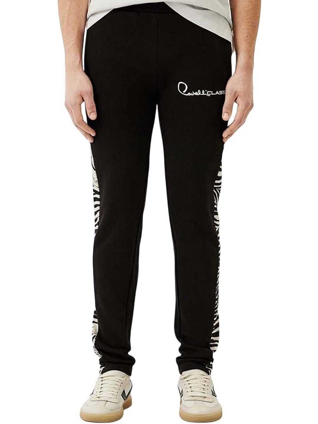 Cavalli Class Black Contrast Logo Print Joggers-picture-12
