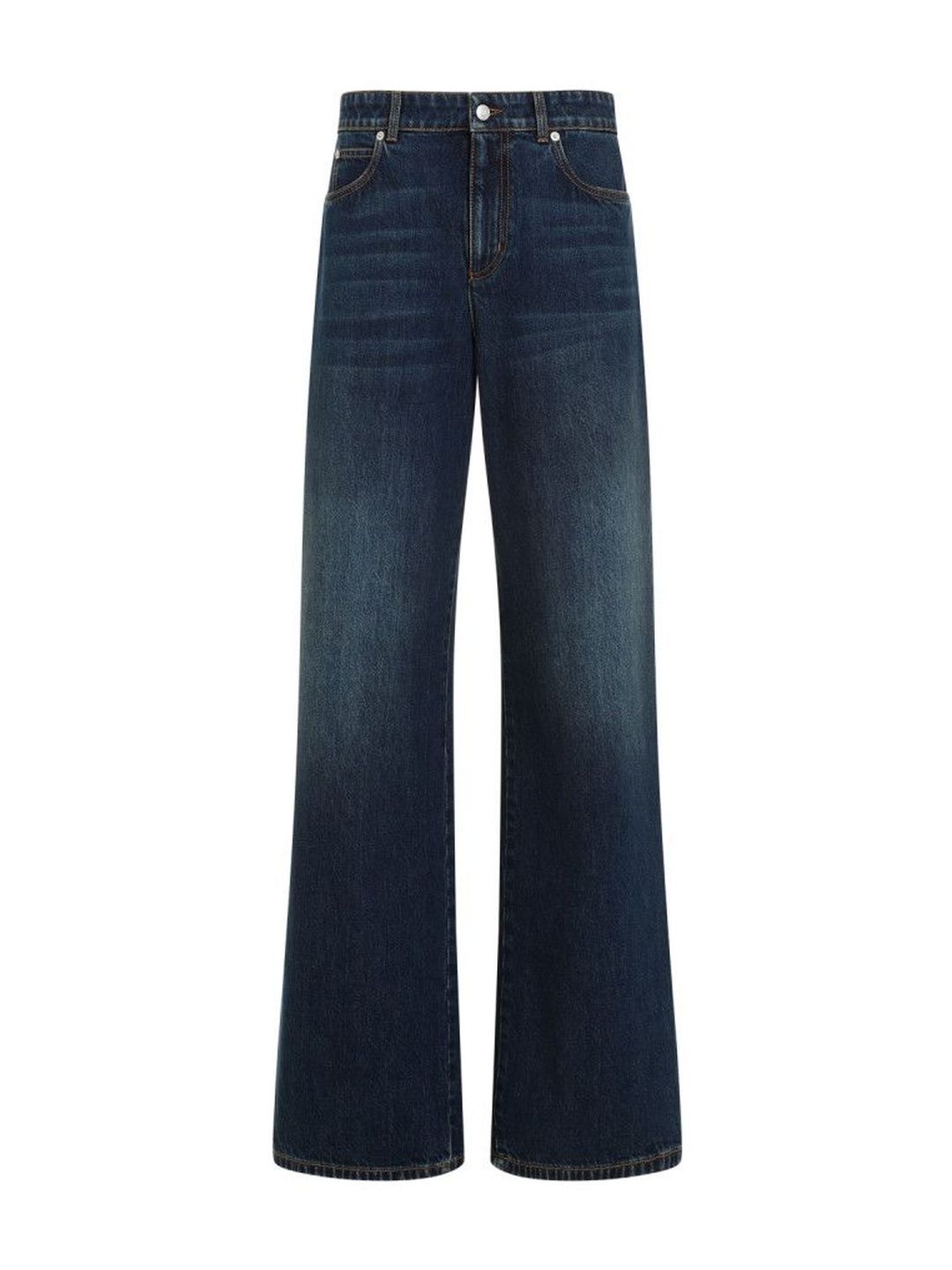 Alexander McQueen Dark Blue Cotton Jeans-image-0