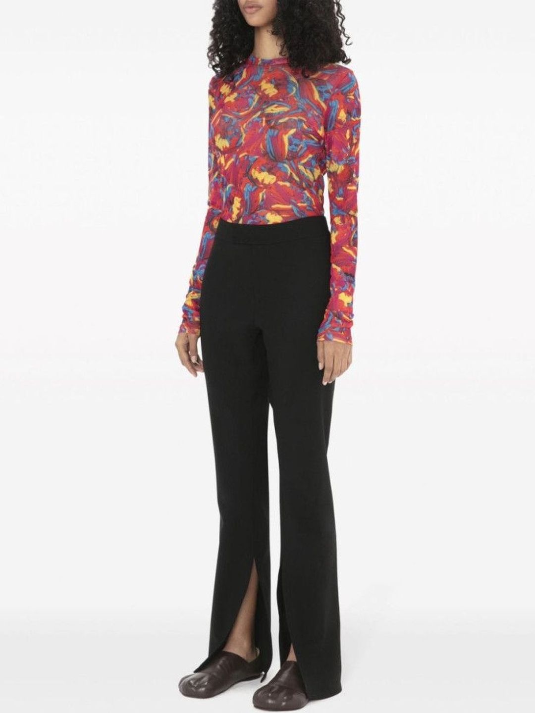 JW Anderson Black Front-Slit Straight-Leg Trousers-picture-22