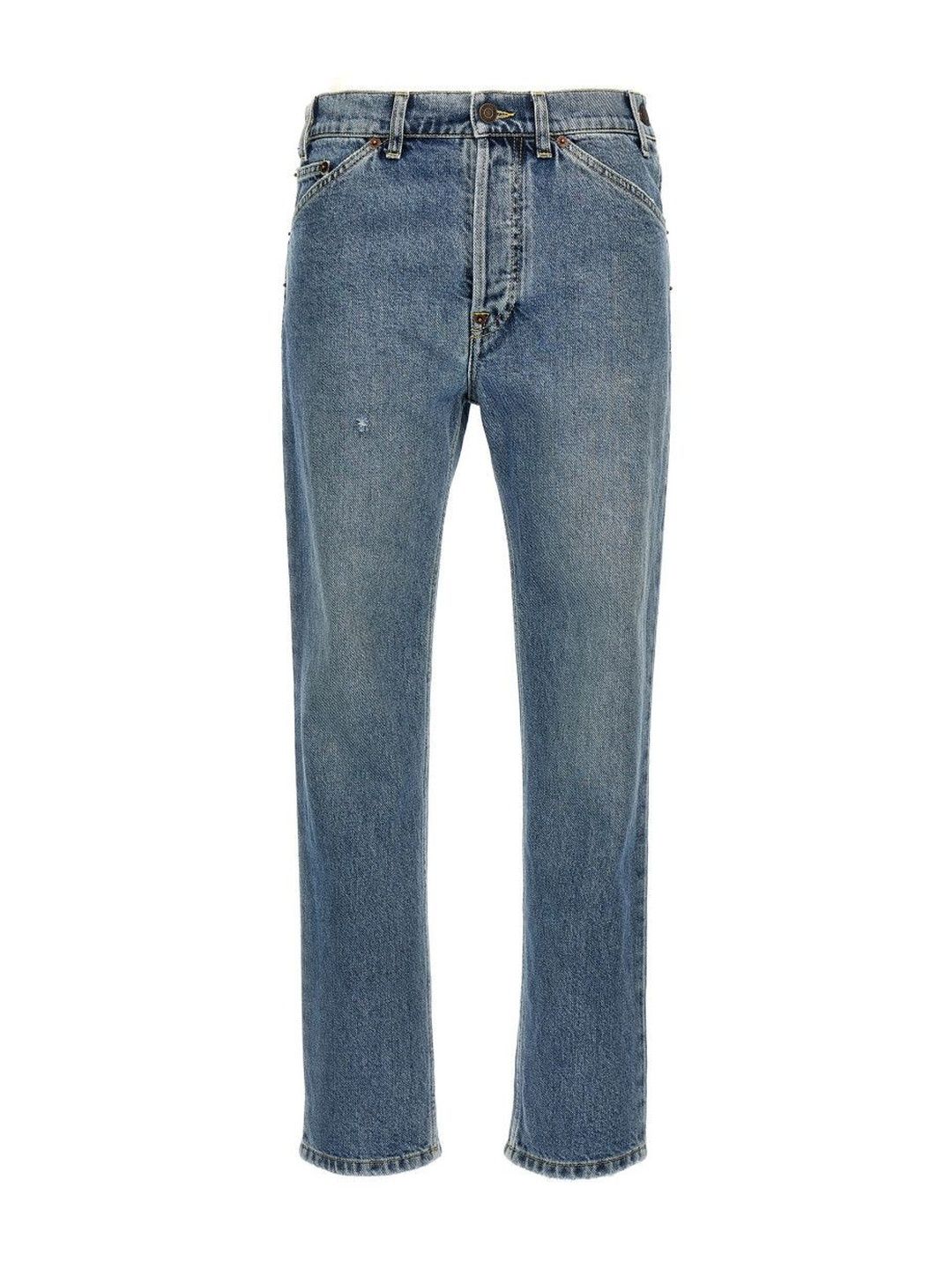 MOSCHINO Blue Logo-Patch Jeans-image-9