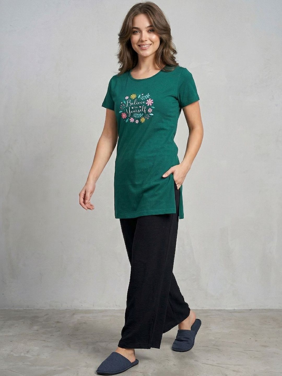 VERO AMORE Printed Round Neck Lounge T-Shirt-picture-18