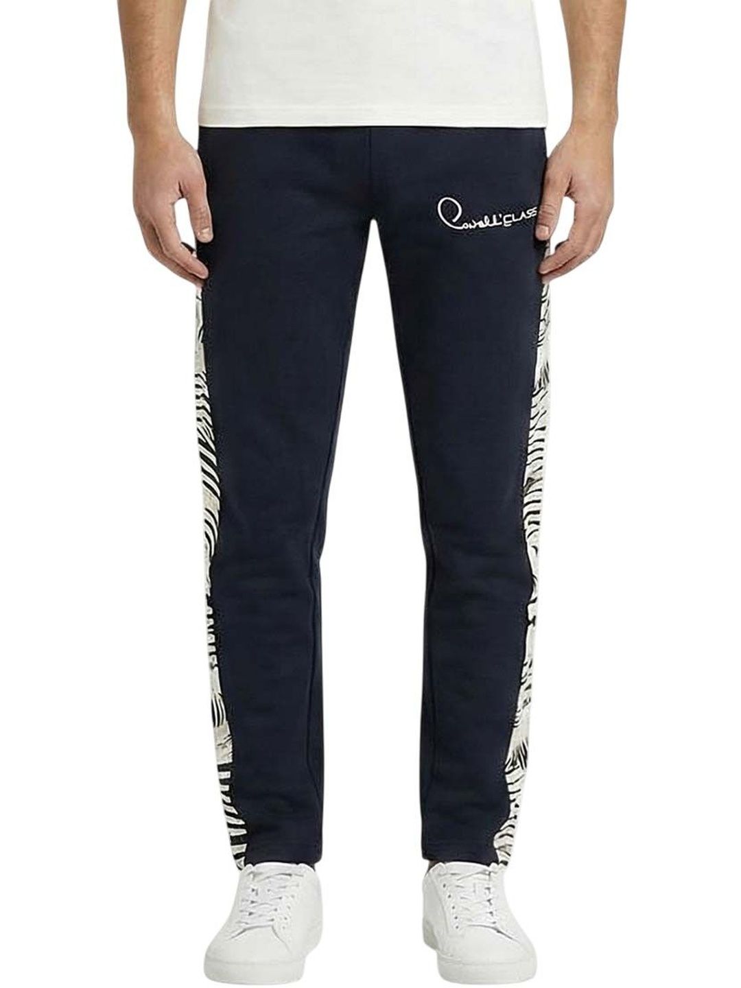 Cavalli Class Navy Blue Contrast Logo Print Joggers-picture-52
