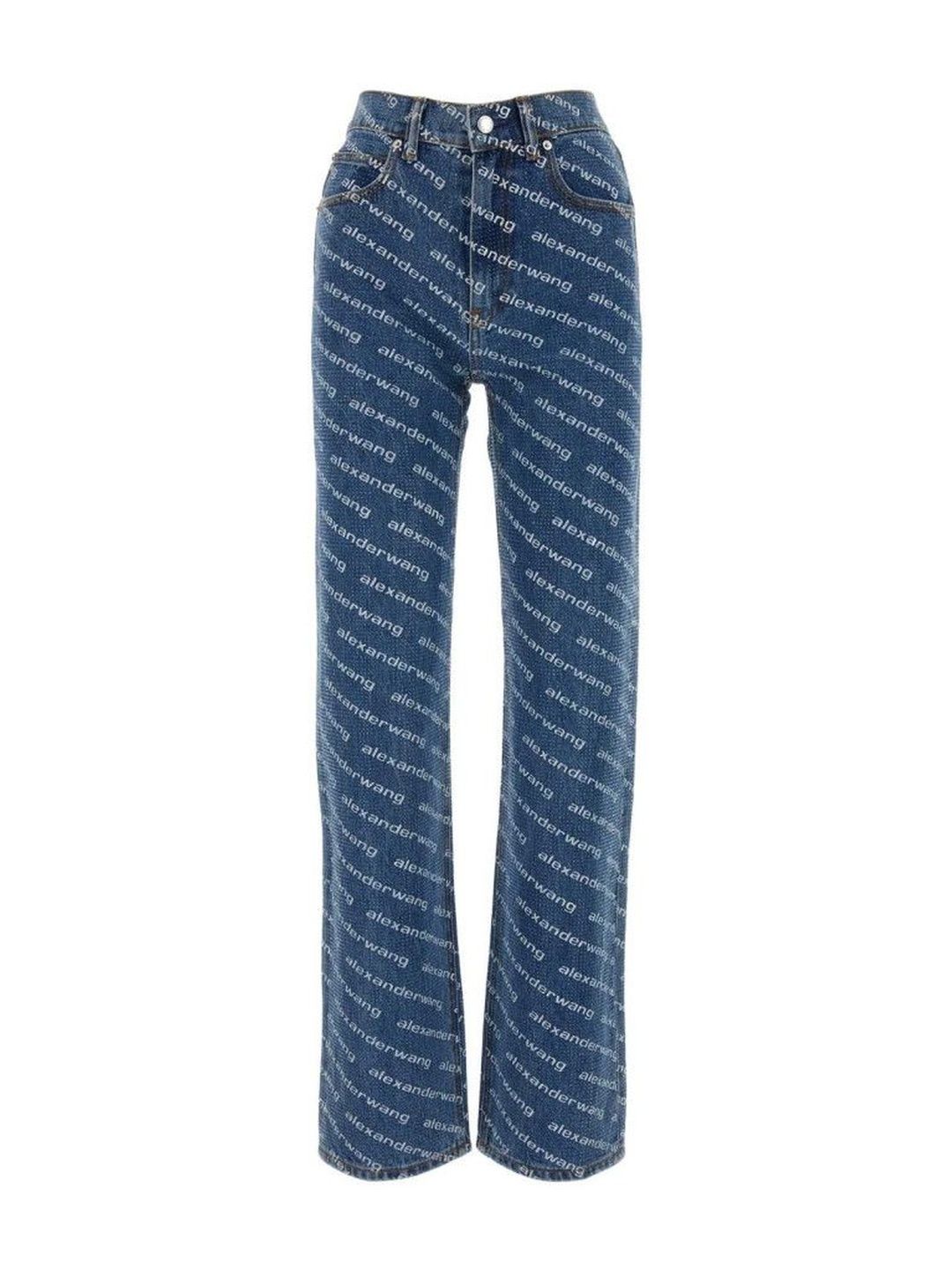 Alexander Wang Blue Printed Denim Jeans-image-0