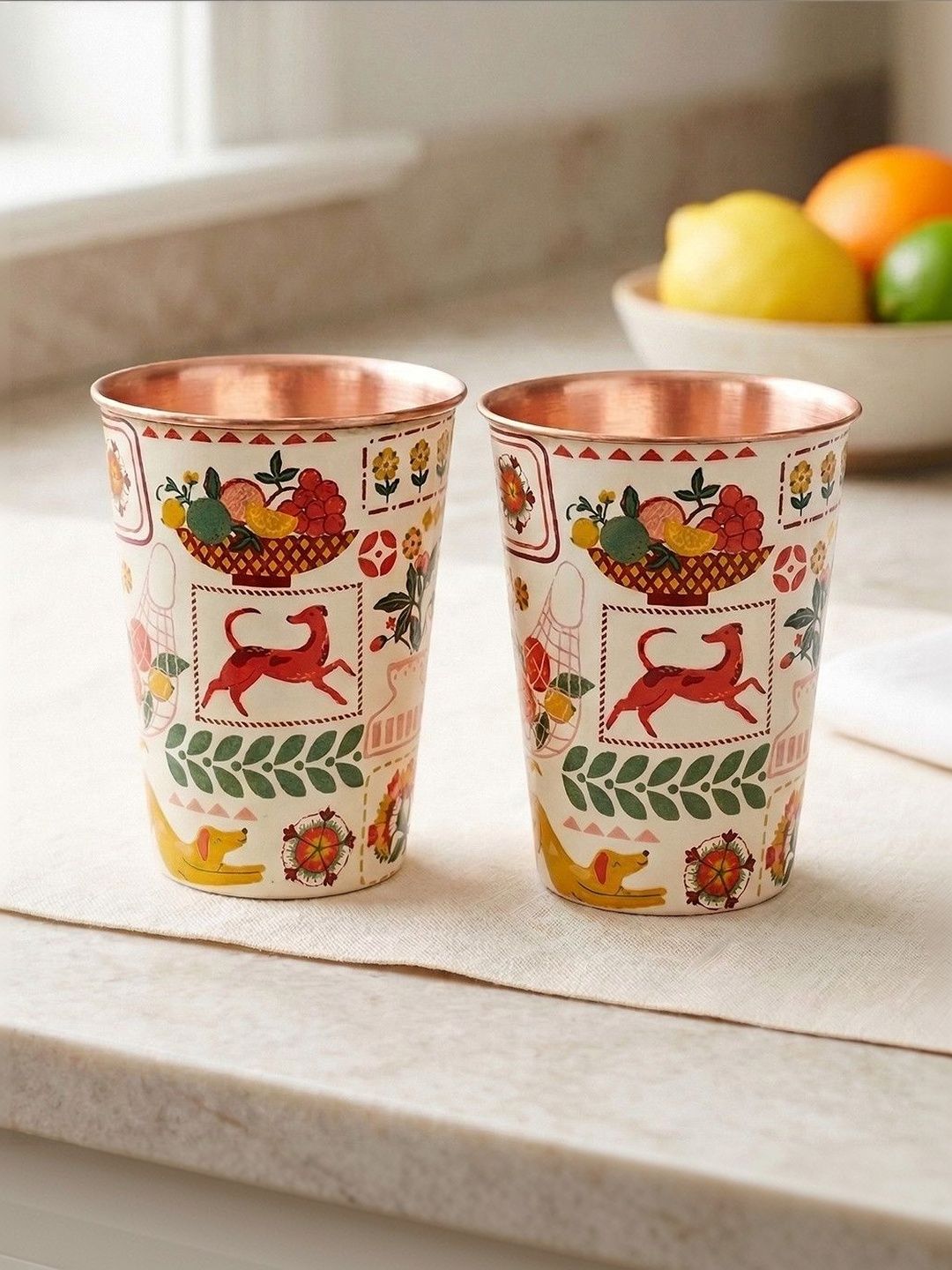 Chumbak Off White Copper Water Glass-picture-41