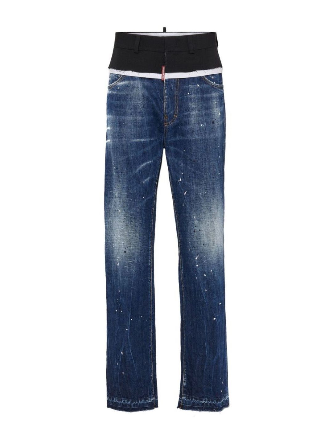 Dsquared2 Blue Paint Splatter-Detail Washed Jeans-image-33