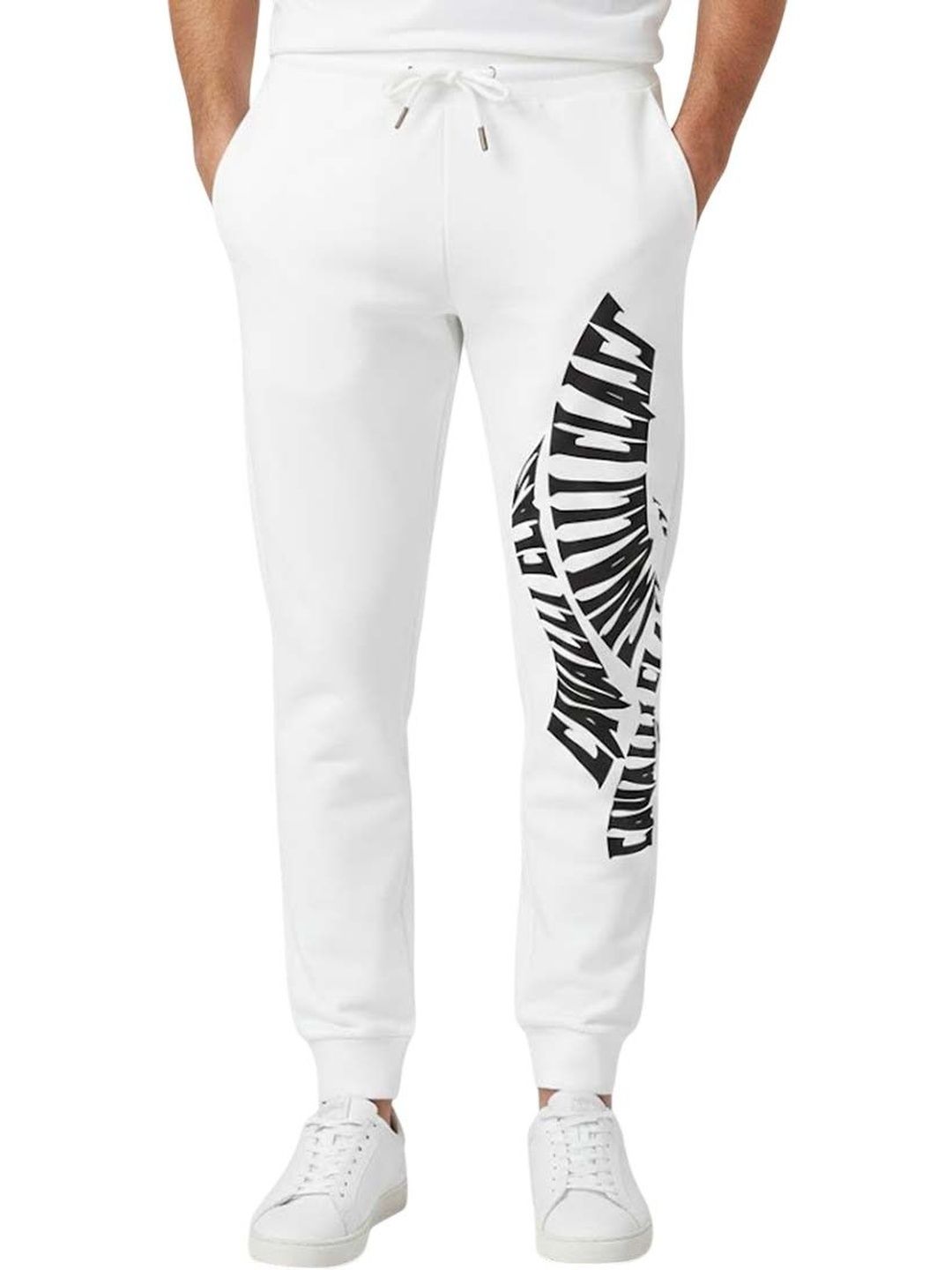 Cavalli Class White Logo Print Trouser-picture-55