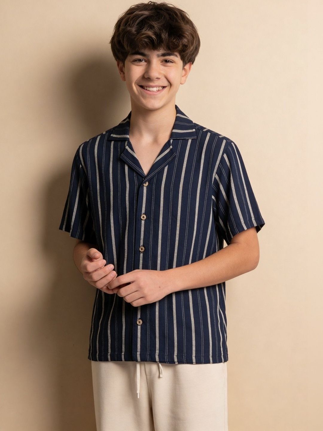 Lil Tomatoes Boys Modern Striped Casual Shirt-picture-56