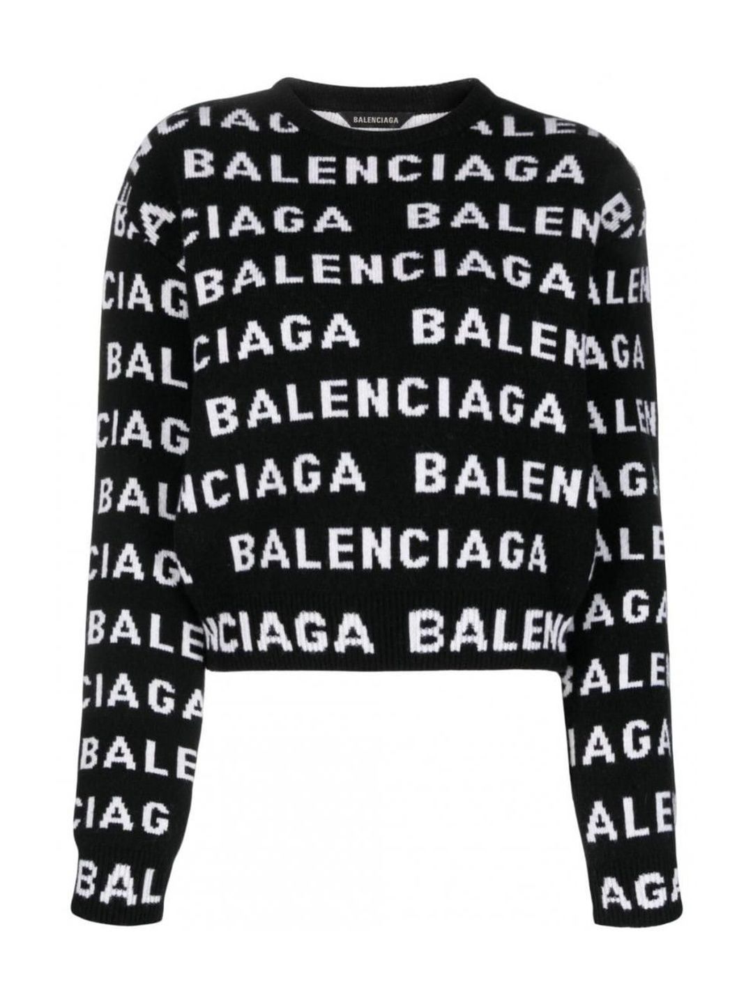 Balenciaga Black Allover Logo Wool Jumper-picture-32