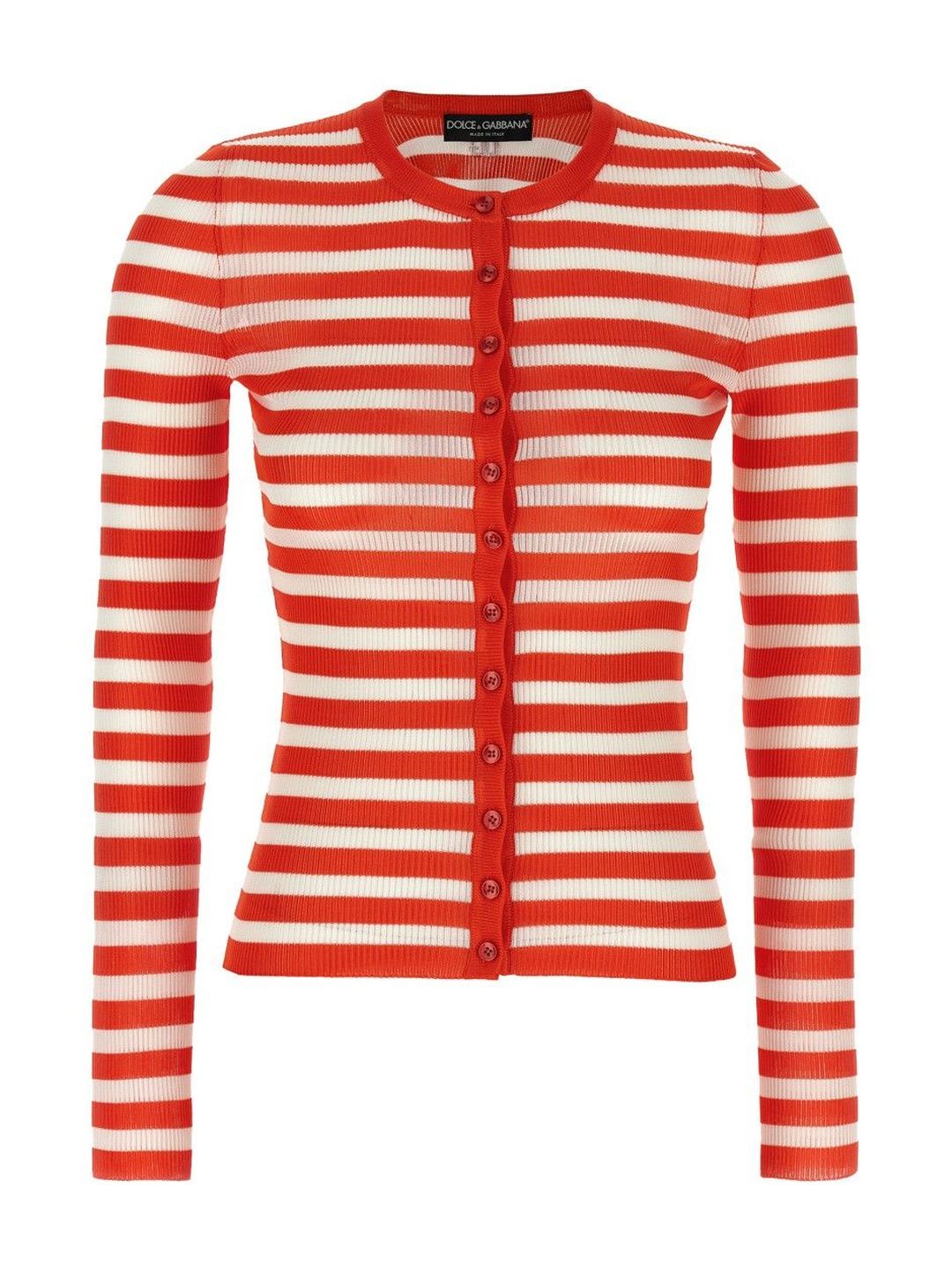 Dolce & Gabbana Red Striped Viscose Cardigan-picture-18