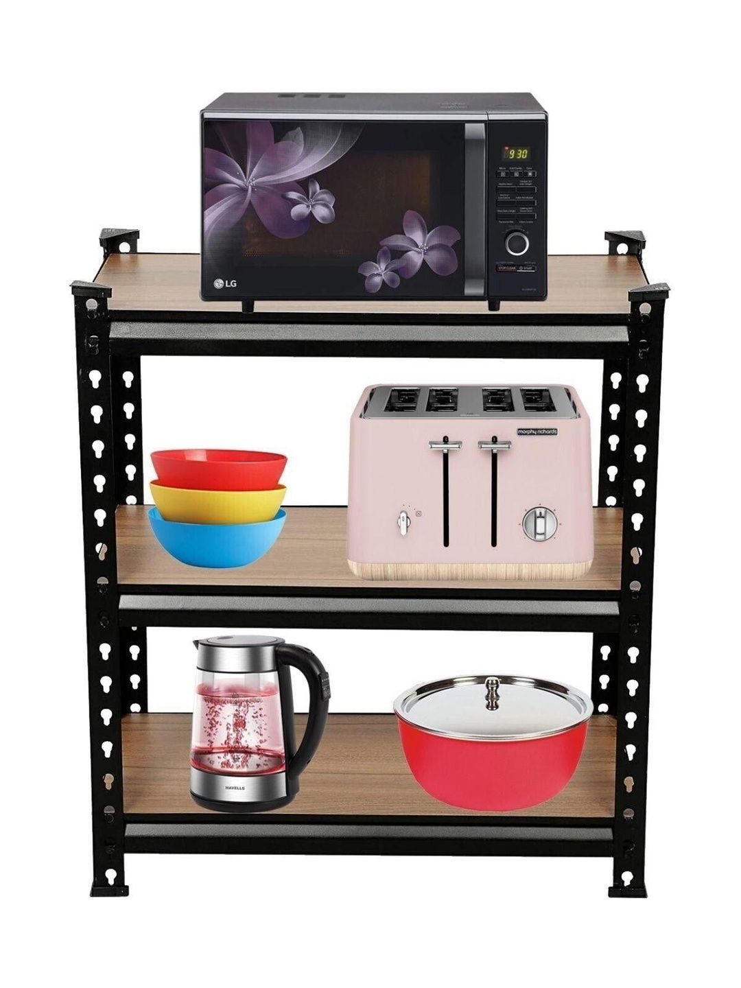 SmartSlide Black Textured 3 Tier Folding Kitchen Organisers-picture-36