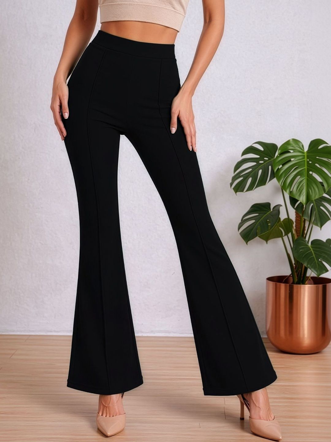 Navyankaa Women Bootcut High-Rise Trousers-image-35