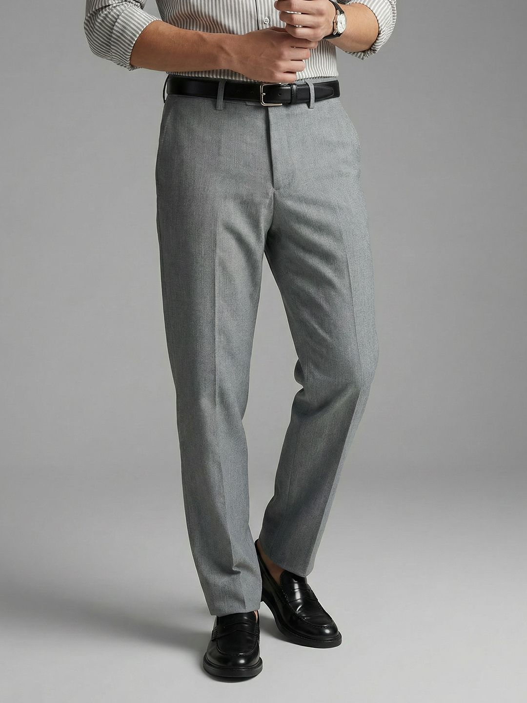 Louis Philippe Men Flat-Front Formal Trousers-picture-47