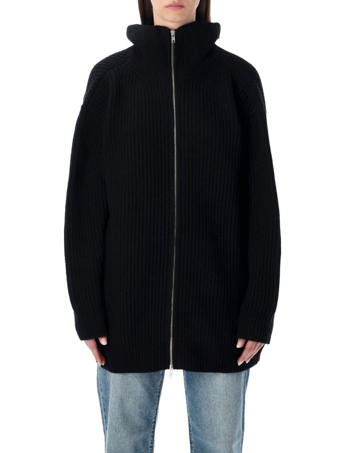 MM6 Maison Margiela Black Ribbed Cardigan Dress-picture-50