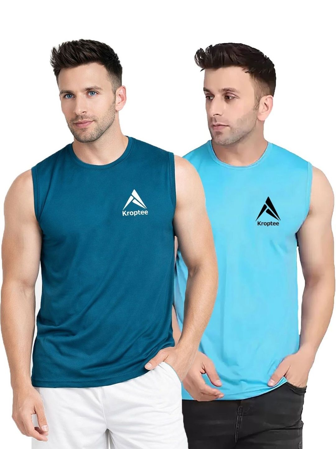 Kroptee Pack of 2 Cotton Blend Gym Vest-picture-13