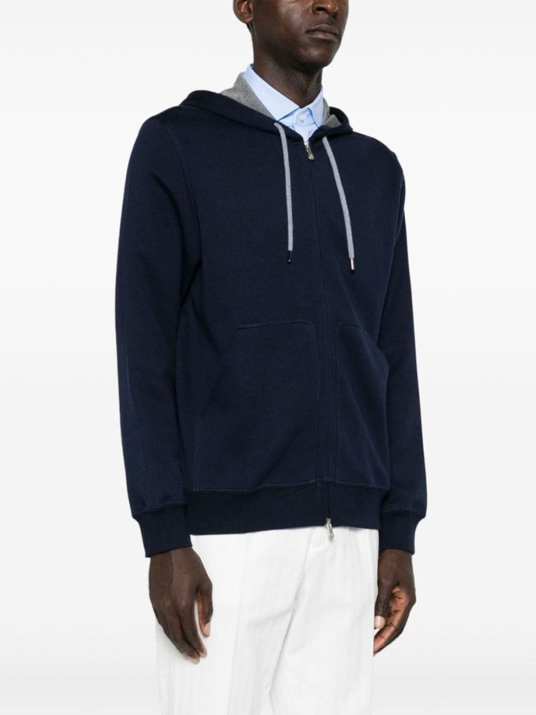 Brunello Cucinelli Navy Blue Jersey Hoodie-picture-58