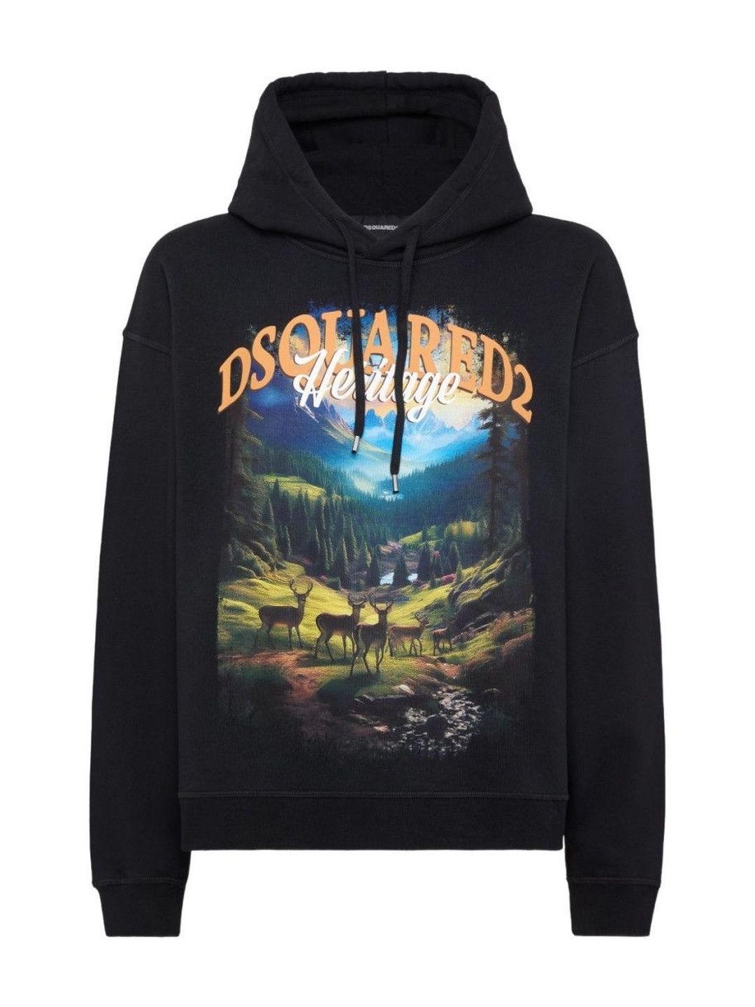 Dsquared2 Black Graphic Print Hoodie-picture-56