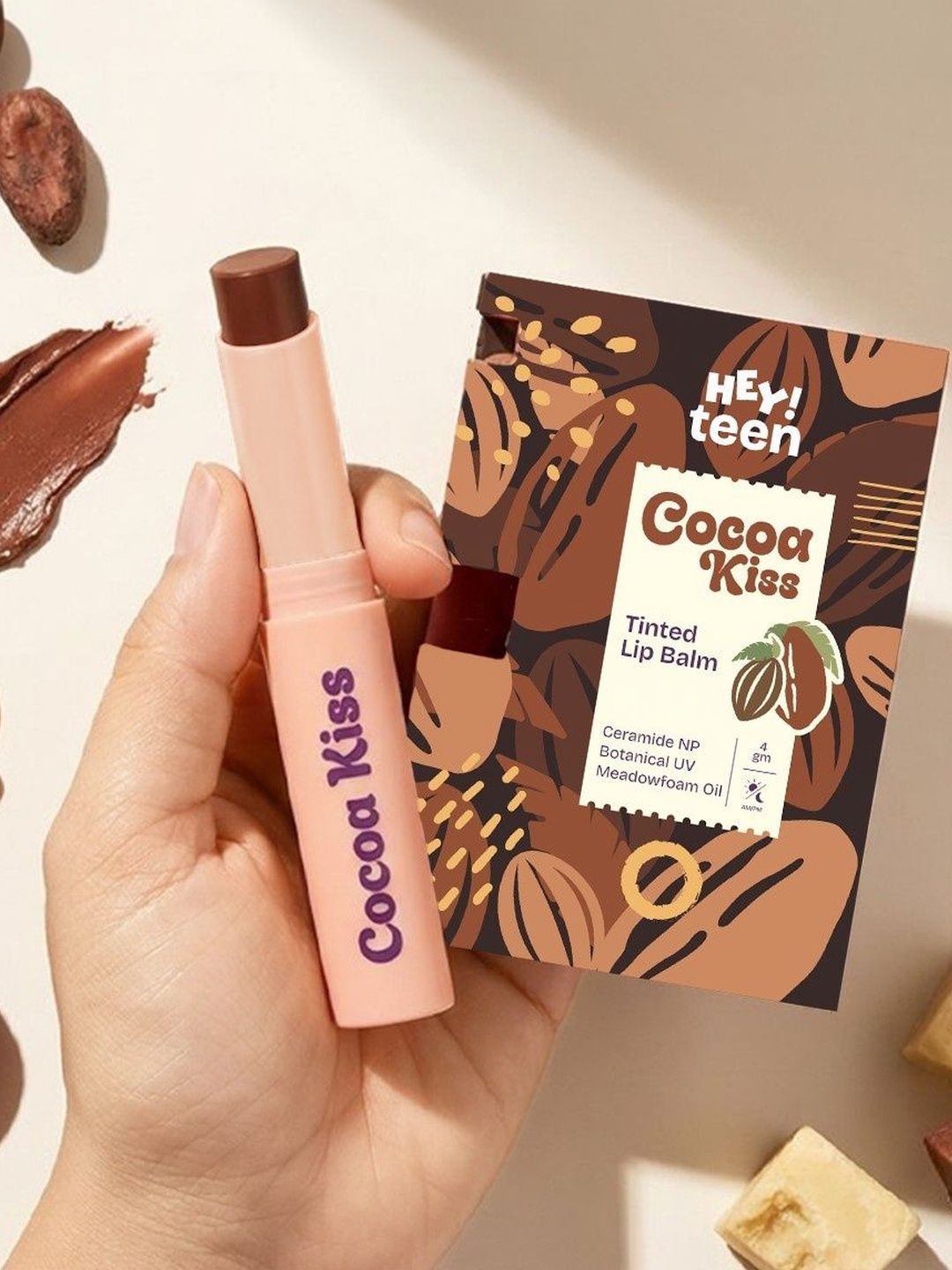 HEY TEEN Glossy Moisturising Tinted Lip Balm With Ceramide- 4 g - Cocoa Kiss-image-18