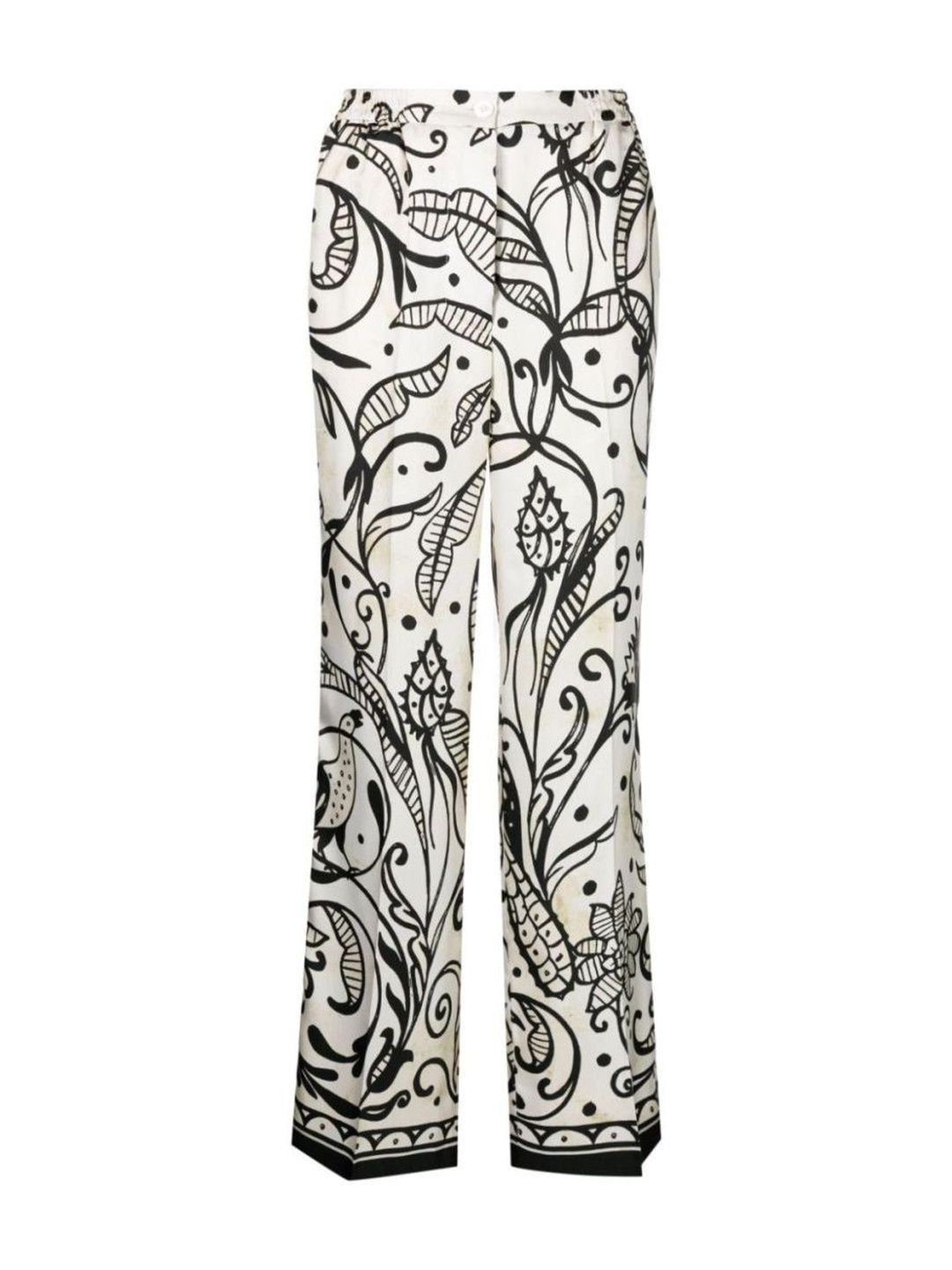 F.R.S For Restless Sleepers White White Printed Silk Trousers-picture-40