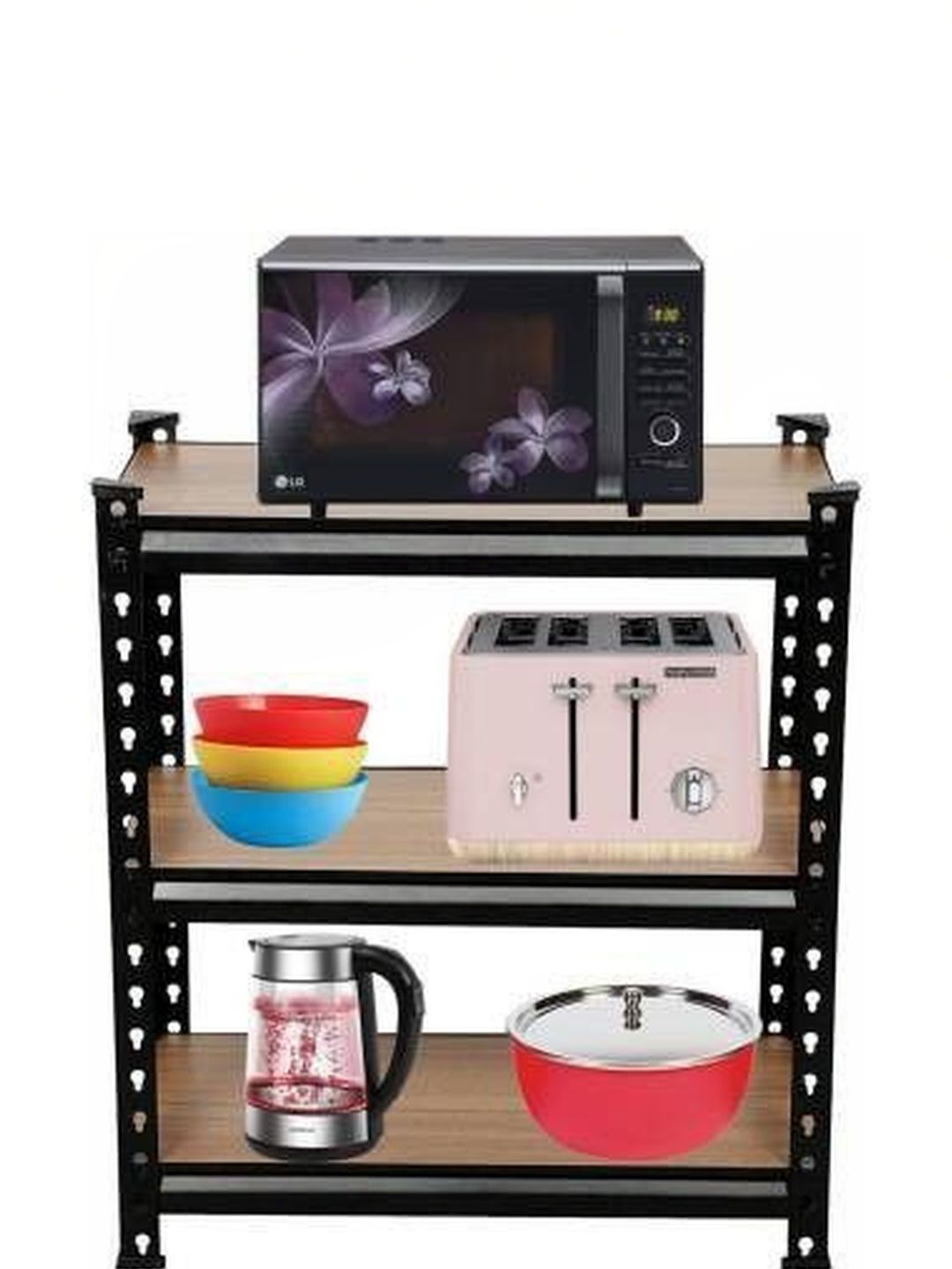 KEEPWELL Black Metal 3-Shelf-Folding Utensil Kitchen Rack-picture-28