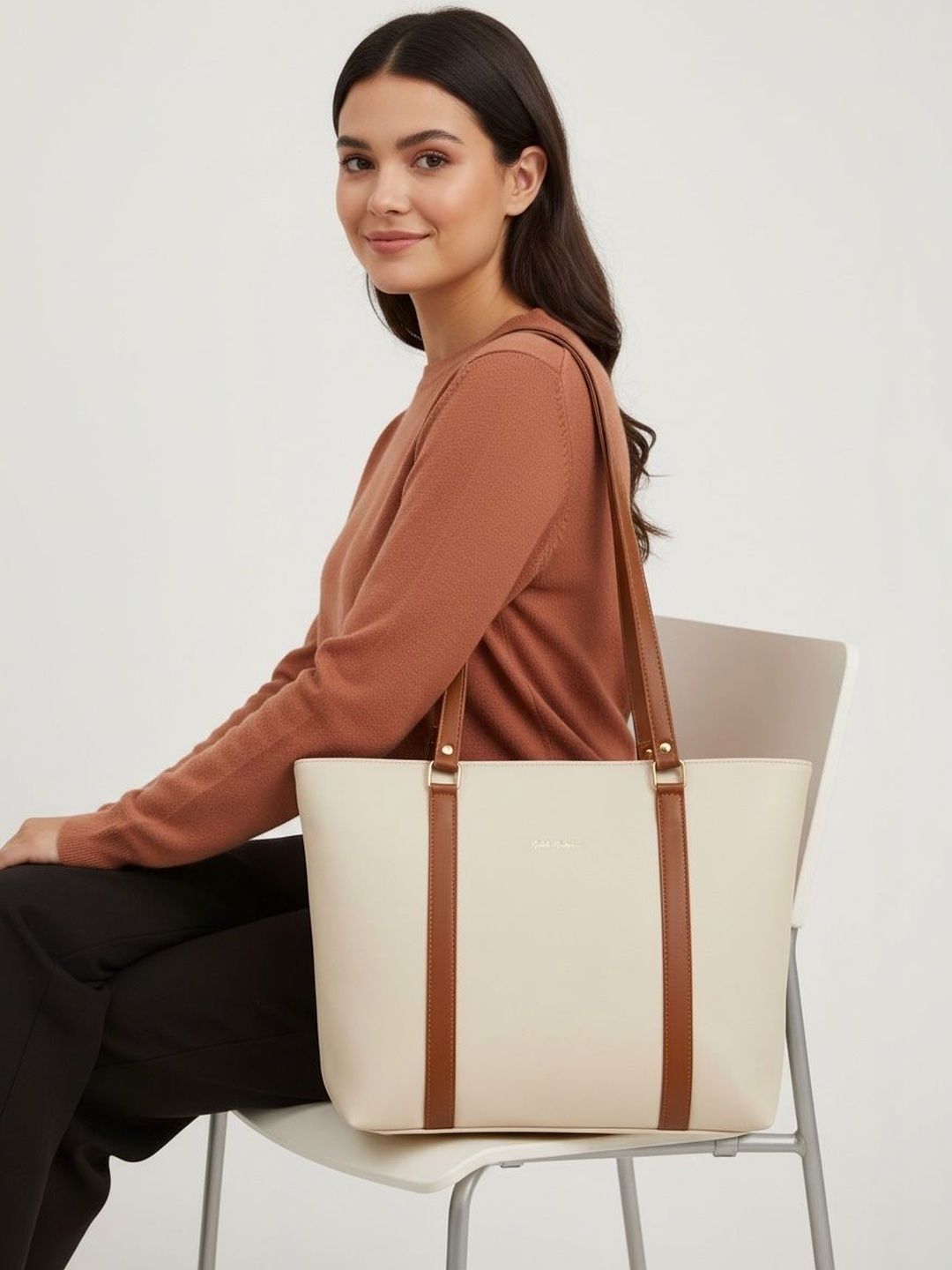 Mast & Harbour PU Structured Tote Bag-image-13