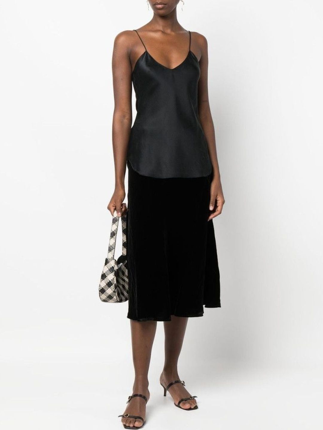 Gold Hawk Black Black Velvet Long Skirt-picture-46